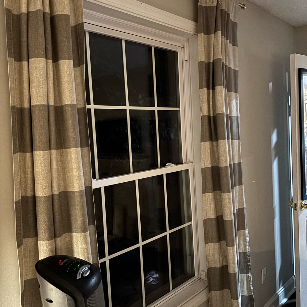 EUC West Elm Wide Cabana Curtains Grey Taupe 80”L 4 Panels